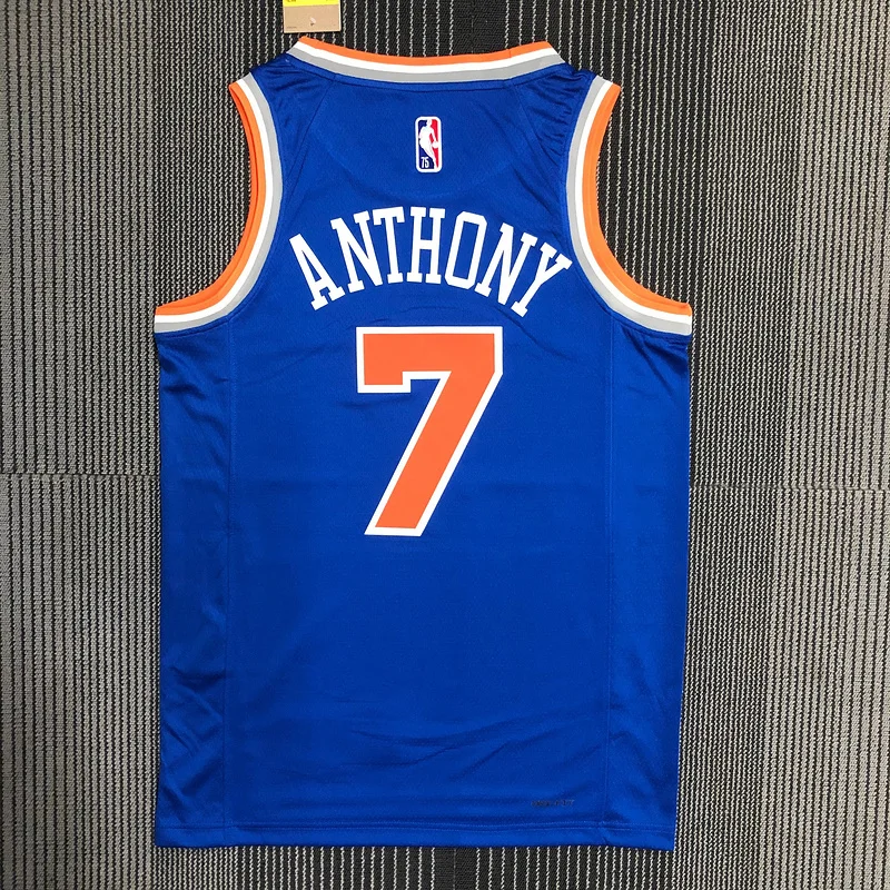 75th anniversary New York Knicks Basketball Jersey Blue #7 ANTHONY