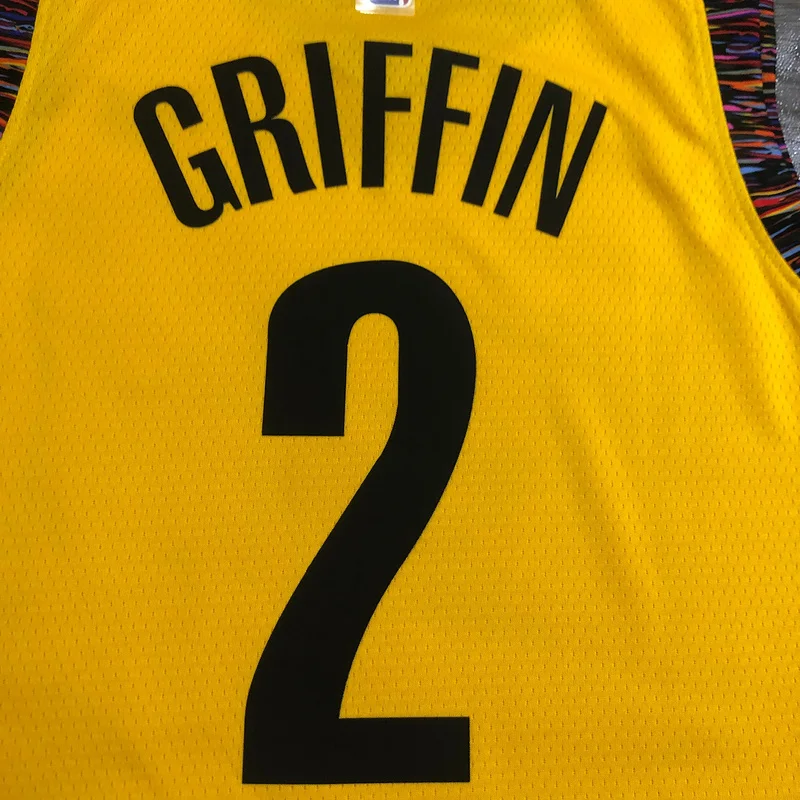 Brooklyn Nets Basketball jersey Commemorative Edition Yellow Camouflage #2 GRIFFIN