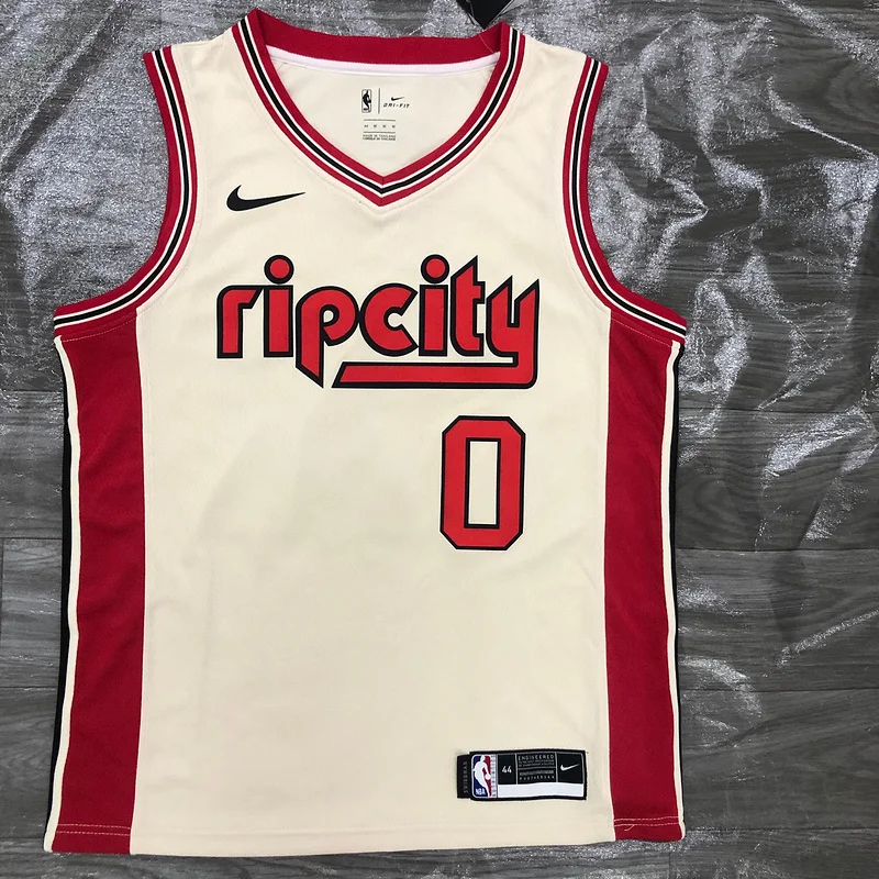 Portland Trail Blazers Basketball Jersey White #0 LILIARD