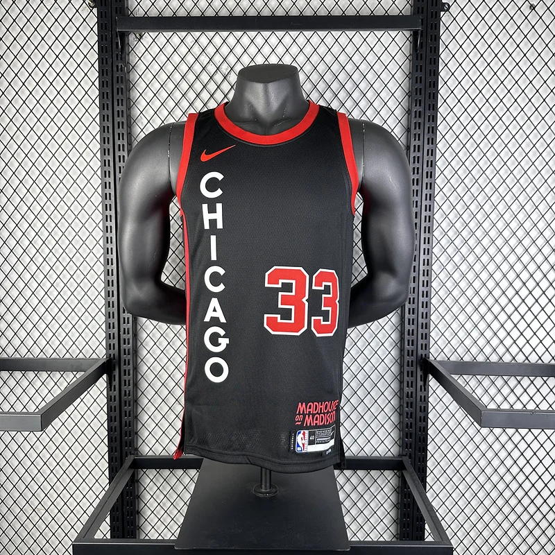 2024 Season NBA Chicago Bulls Basketball jersey City version #33 PIPPEN