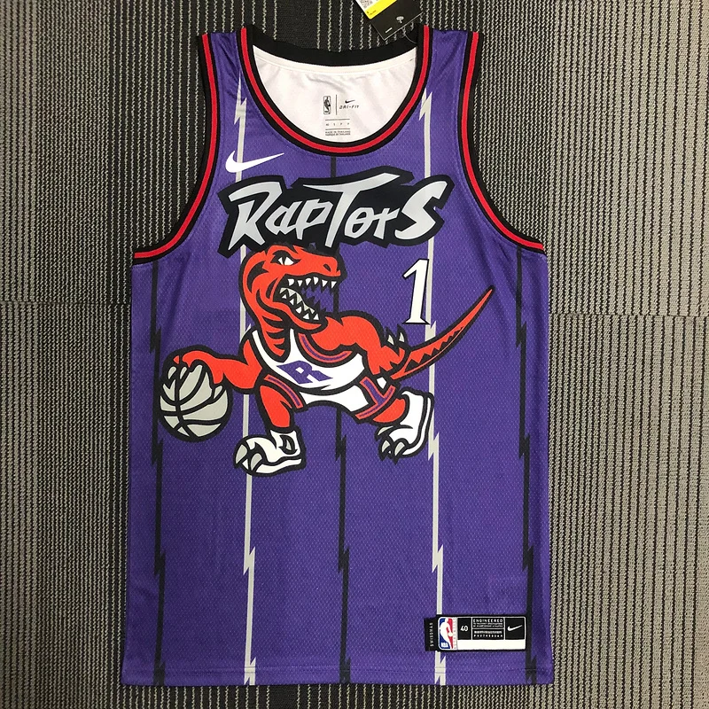 NBA Toronto Raptors Basketball Jersey Retro Purple #1 McGrady