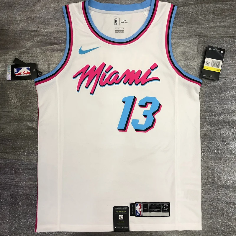 NBA Miami Heat basketball jersey round neck White #13 ADEBAYO