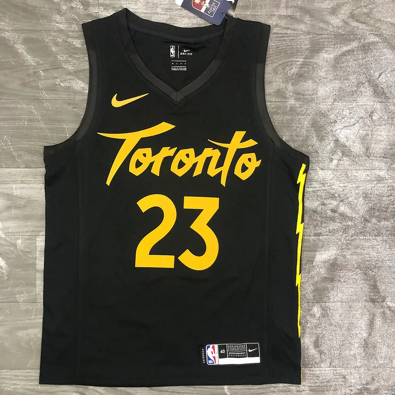 2021 NBA Toronto Raptors Basketball Jersey Black Gold #23 VANVLEET