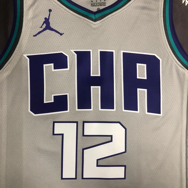 2019   Charlotte Hornets Basketball Jersey    Gray  #12  OUBRE JR