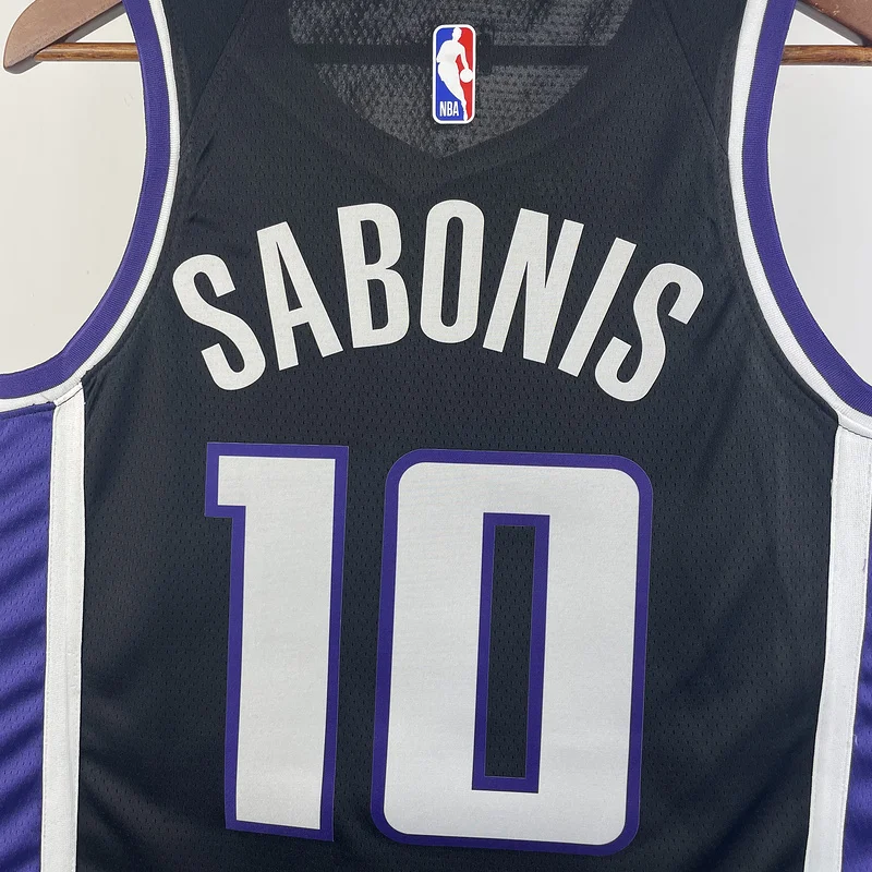 2024 Sacramento Kings Basketball Jersey Aawy Black #10 SABONIS