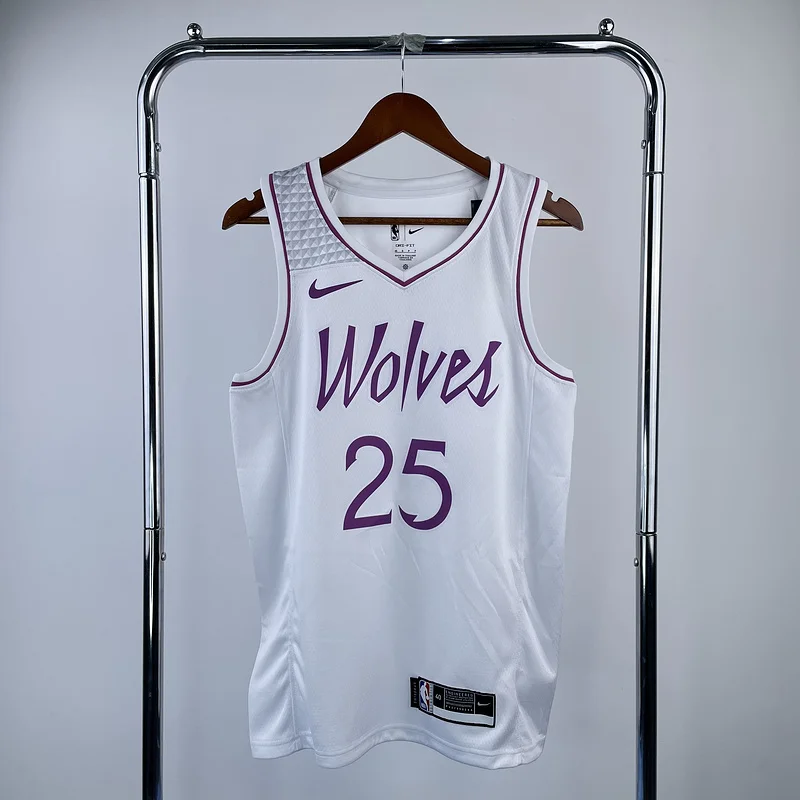 Minnesota Timberwolves Basketball Jersey white pink #25 ROSE