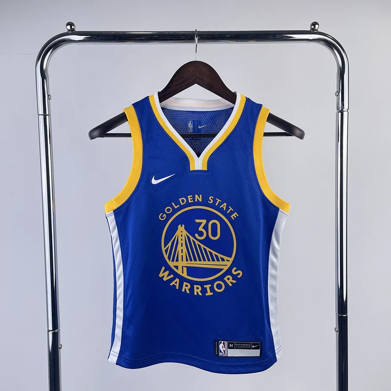 Youth kids Basketball Jersey Golden State Warriors Blue #30 CURRY