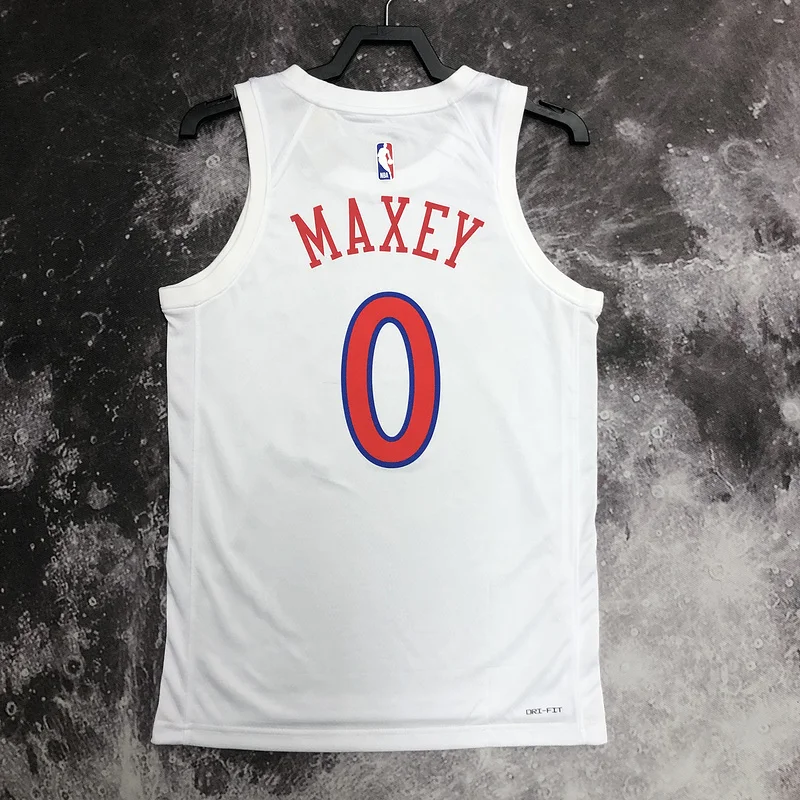 2023 Season NBA Philadelphia 76ers Basketball Jersey city version #0 MAXEY