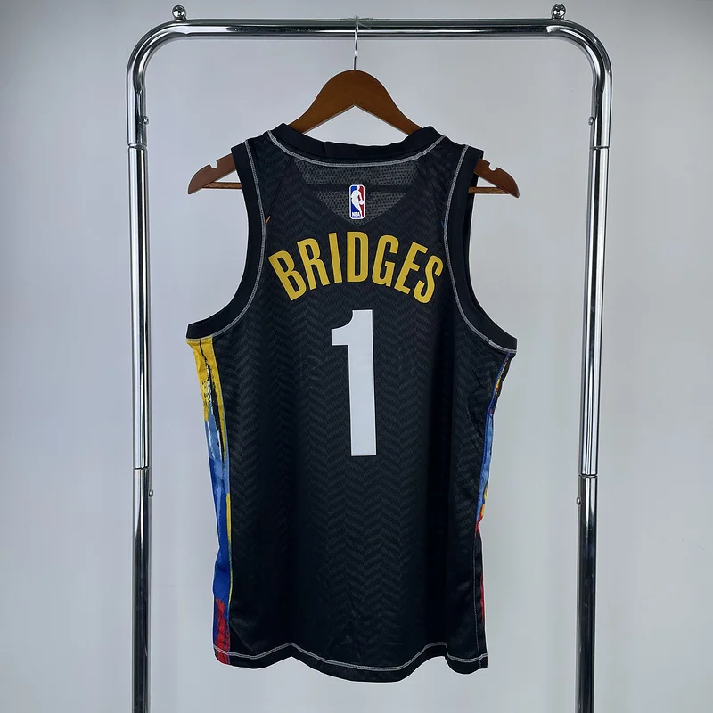 Brooklyn Nets Basketball jersey Graffiti Black #1 BRIDGES