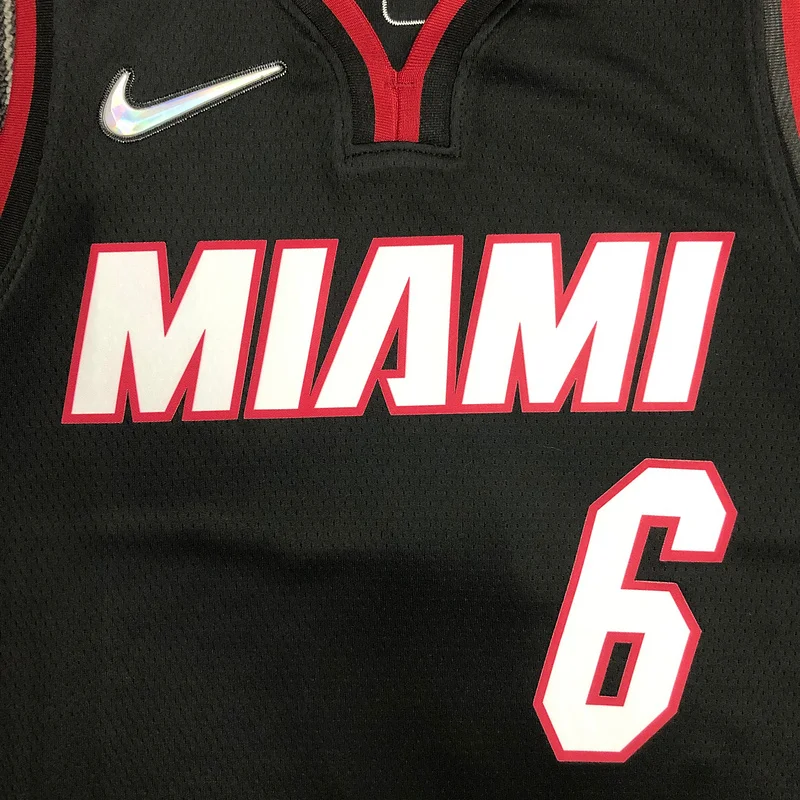 75th anniversary NBA Miami Heat basketball jersey Black #6 JAMES