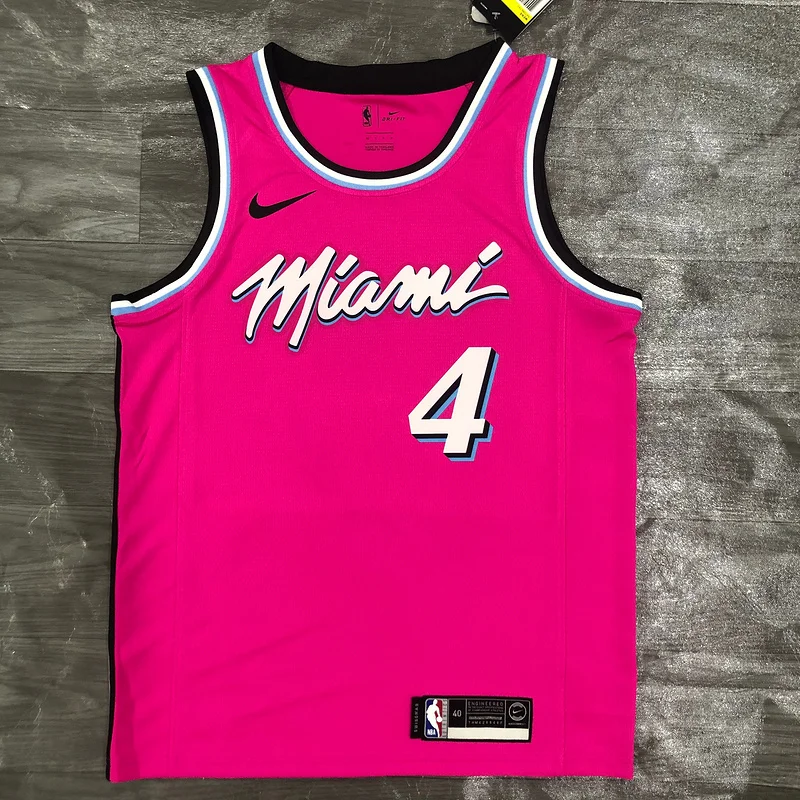 NBA Miami Heat basketball jersey round neck Pink #4 OLADIPO