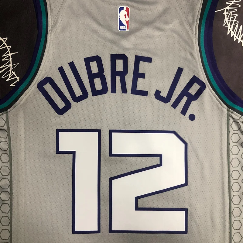 2019   Charlotte Hornets Basketball Jersey    Gray  #12  OUBRE JR