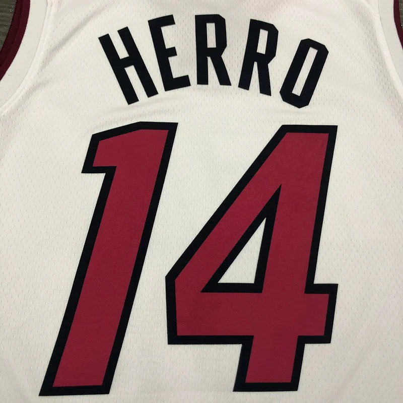 NBA Miami Heat basketball jersey V-neck White #14 HERRO