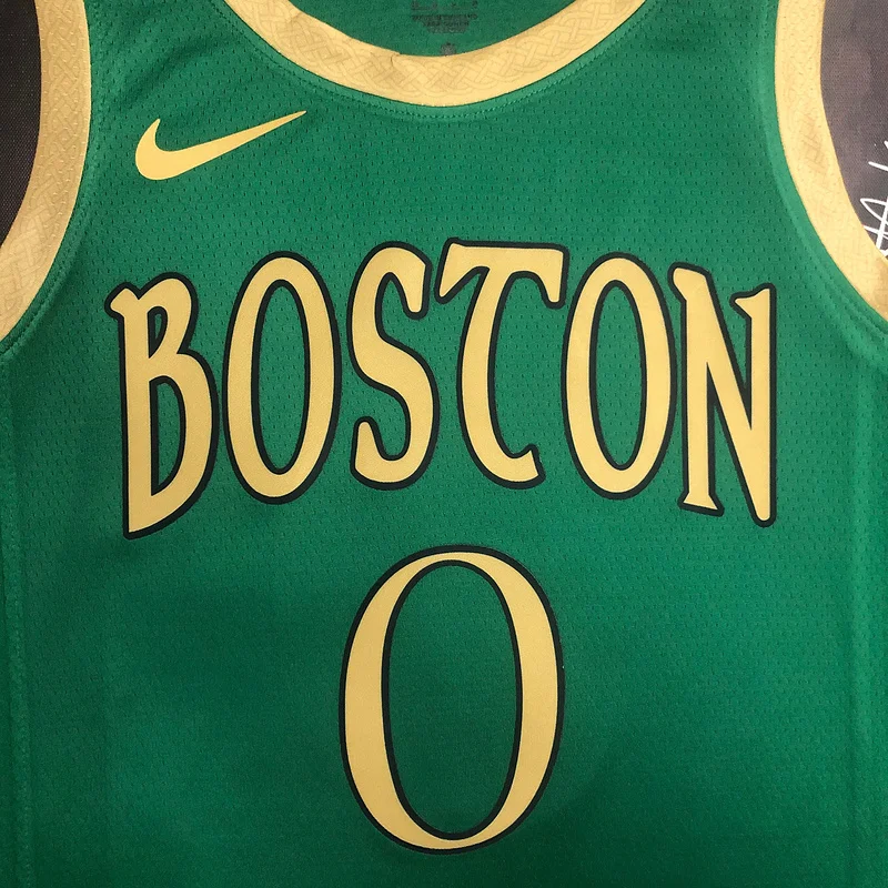 2020 Season NBA Boston Celtics Basketball Jersey city version Green #0 TATUM