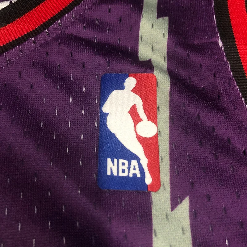 1999 Mitchell Ness Hot Print Retro NBA Toronto Raptors Basketball Jersey Purple #1 McGrady