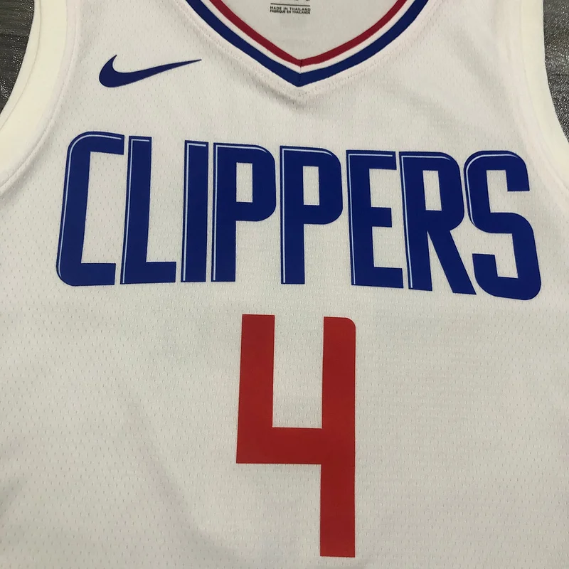 2020 Season NBA Los Angeles Clippers Basketball jersey   White  limited  #4   RONDO