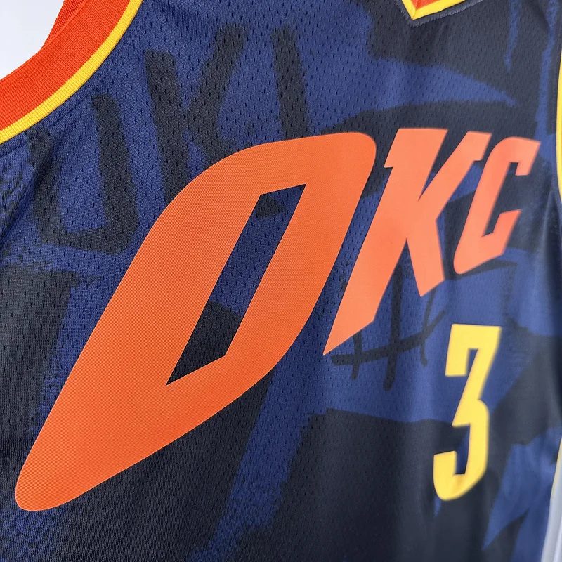 2024 NBA Oklahoma City Thunder Basketball Jersey city version #3 GIDDEY