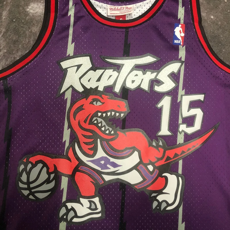 1999 Mitchell Ness Hot Print Retro NBA Toronto Raptors Basketball Jersey Purple #15 CARTER