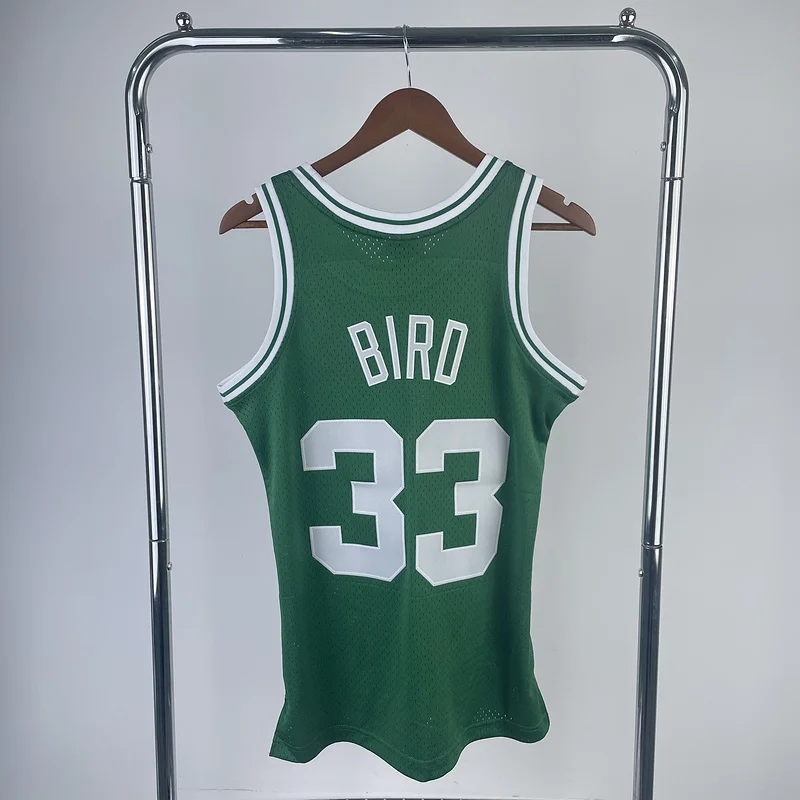 1985 1986 Season MN Hot Print Retro NBA Boston Celtics Basketball Jersey Green #33 BIRD