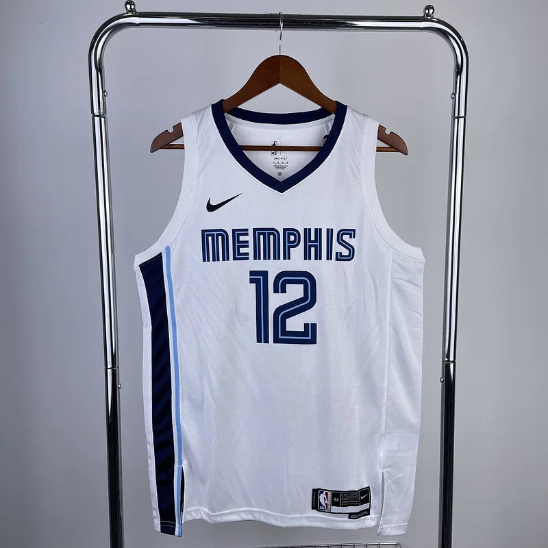 2023 Season NBA Memphis Grizzlies Basketball Jersey White #12 MORANT