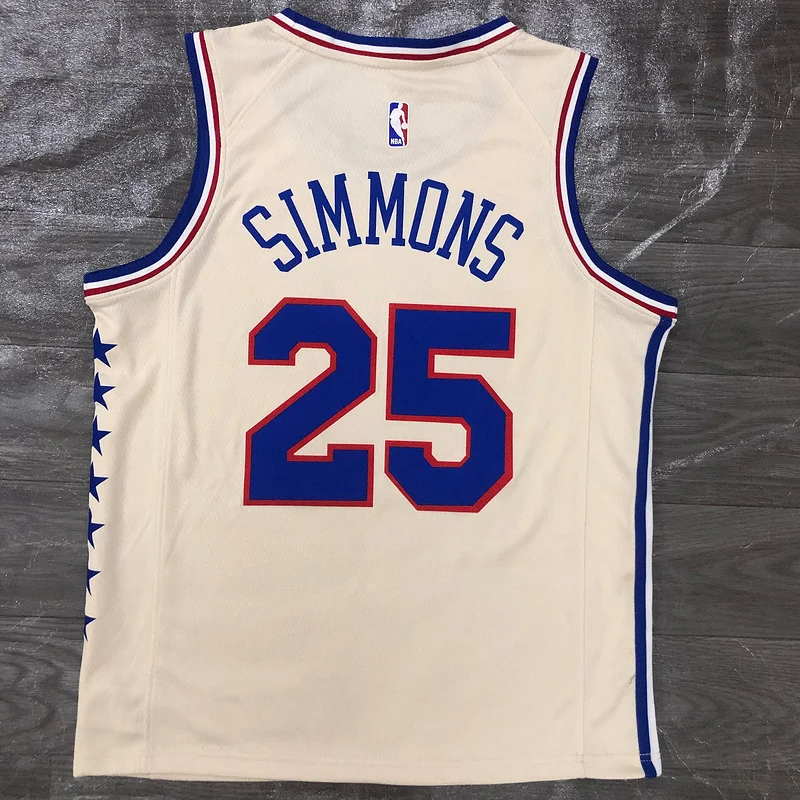 2021 Season NBA Philadelphia 76ers Basketball Jersey Bonus edition #25 SIMMONS