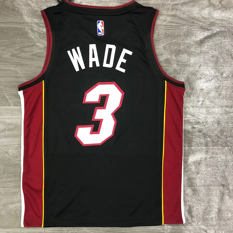 NBA Miami Heat basketball jersey V-neck Black #3 WADE