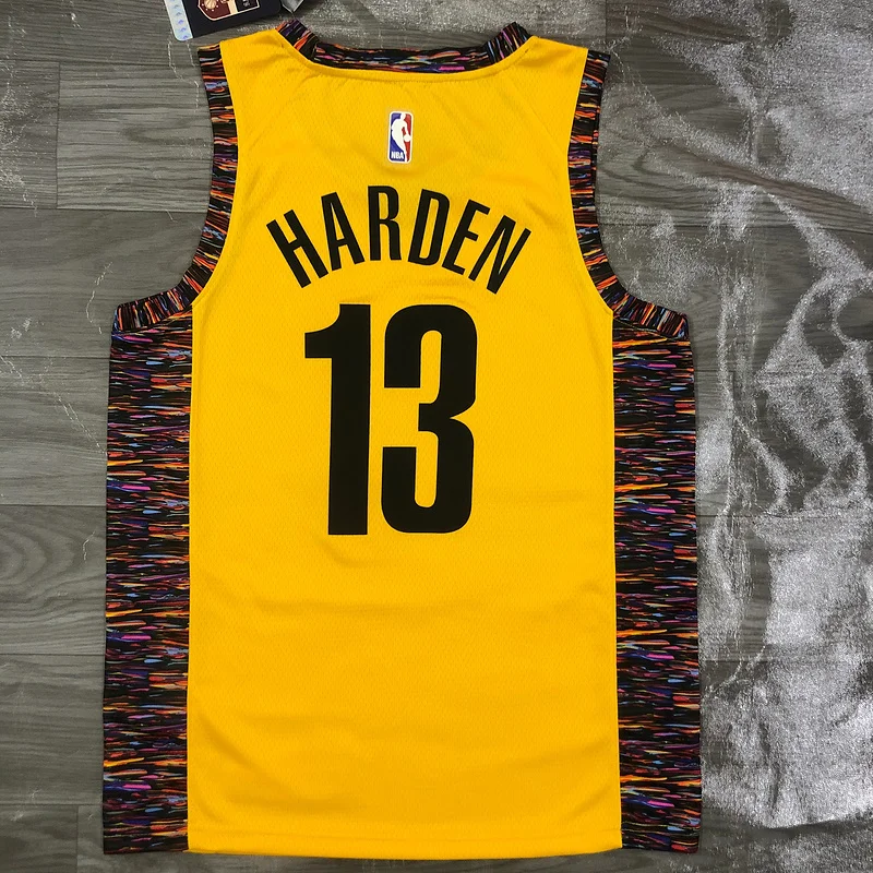 Brooklyn Nets Basketball jersey Commemorative Edition Yellow Camouflage #13 HARDEN