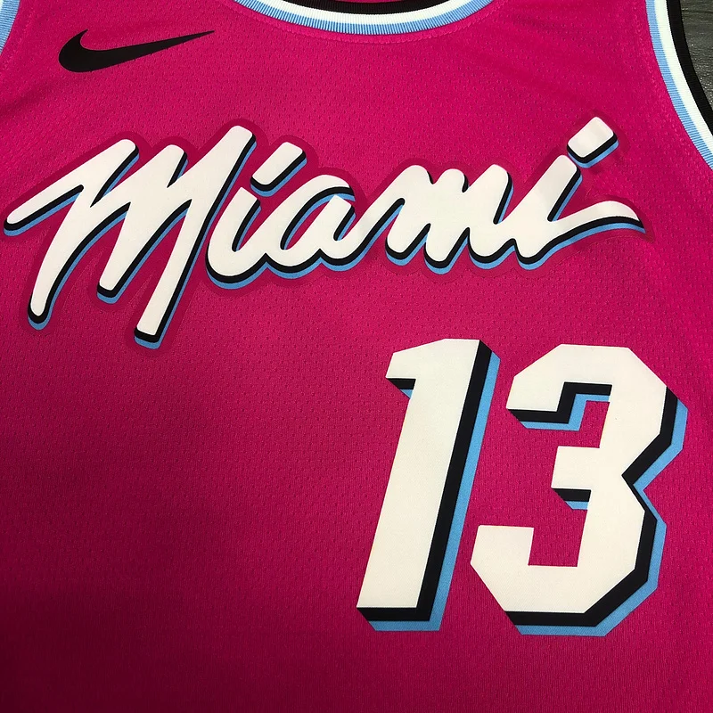 NBA Miami Heat basketball jersey round neck Pink #13 ADEBAYO