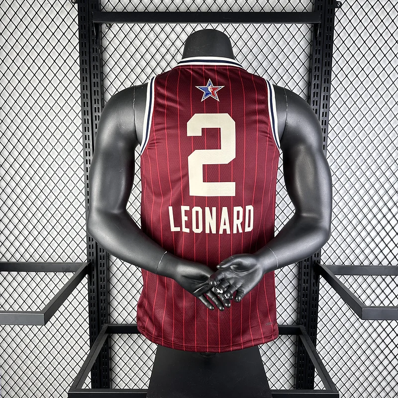 2024 Season   NBA Los Angeles Clippers Basketball jersey All-Star    Red  #2   LEONARD