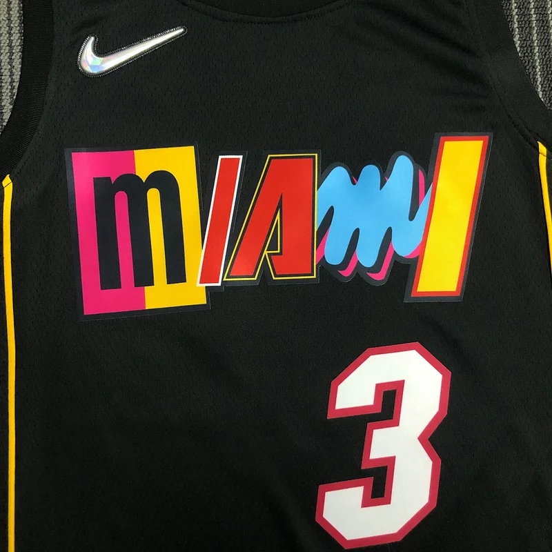 2022 Season NBA Miami Heat basketball jersey city version #3 WADE