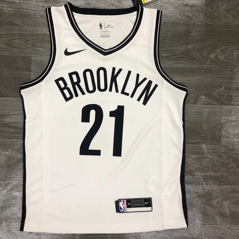 Brooklyn Nets Basketball jersey White #21 CLOWNEY