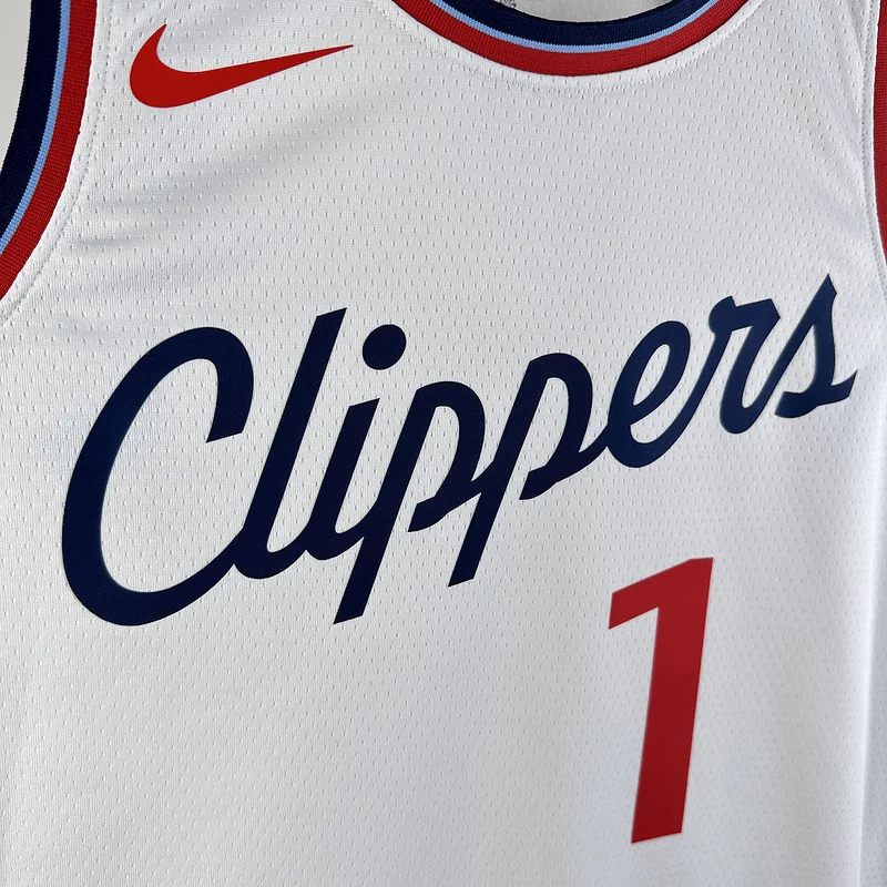 2025 Season  NBA Los Angeles Clippers Basketball jersey   Home   White  #1    HARDEN