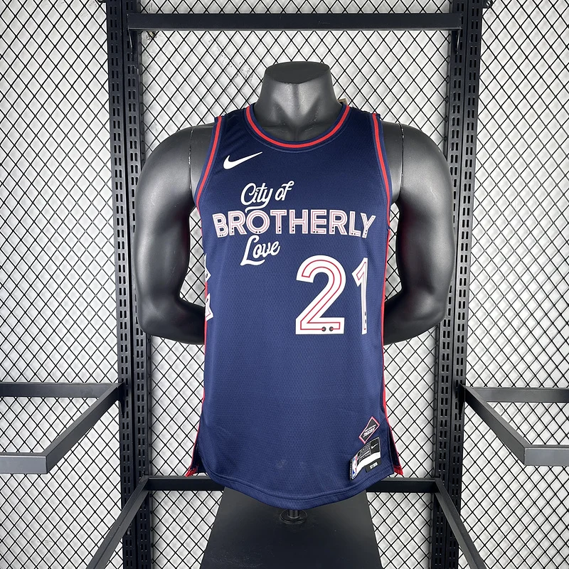 2024 Season NBA Philadelphia 76ers Basketball Jersey city version #21 EMBIID