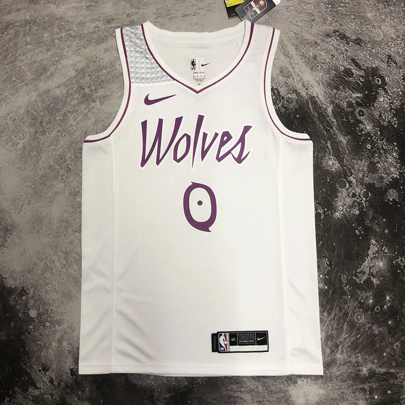 Minnesota Timberwolves Basketball Jersey white pink #0 RUSSELL