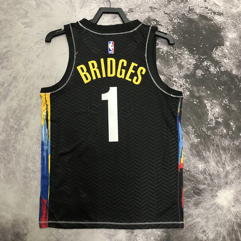 Brooklyn Nets Basketball jersey Graffiti Black #1 BRIDGES