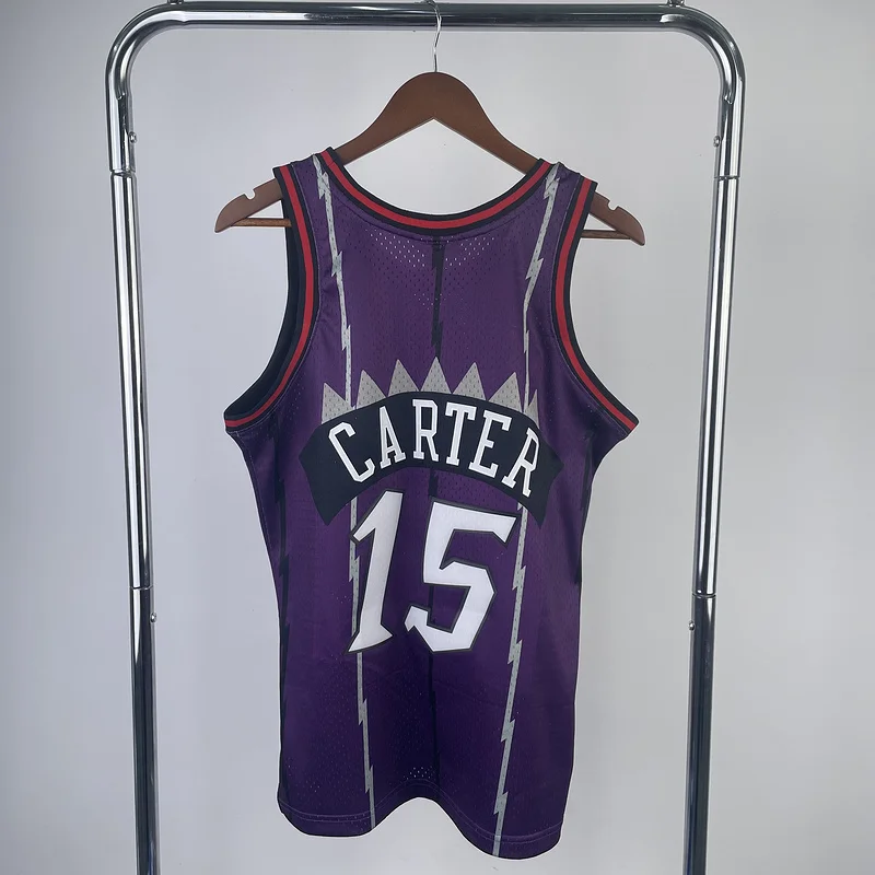 1999 Mitchell Ness Hot Print Retro NBA Toronto Raptors Basketball Jersey Purple #15 CARTER