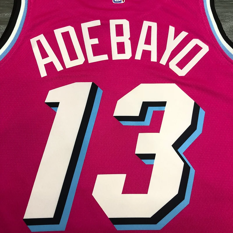 NBA Miami Heat basketball jersey round neck Pink #13 ADEBAYO