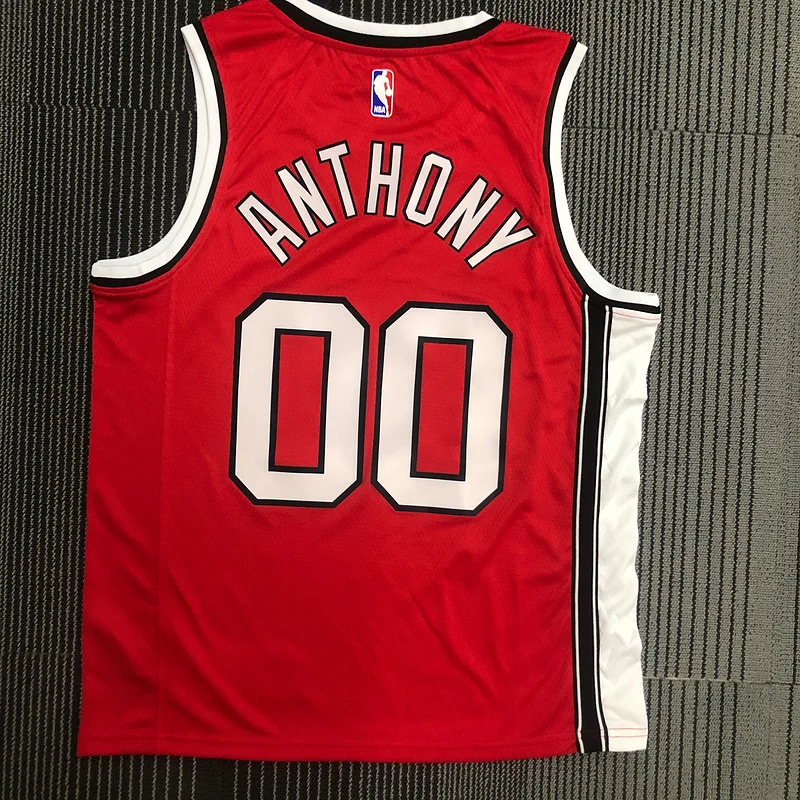 Portland Trail Blazers Basketball Jersey Retro Red #00 ANTHONY