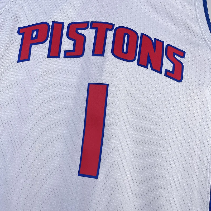 2023 Detroit Pistons Basketball Jersey White #1 IVERSON