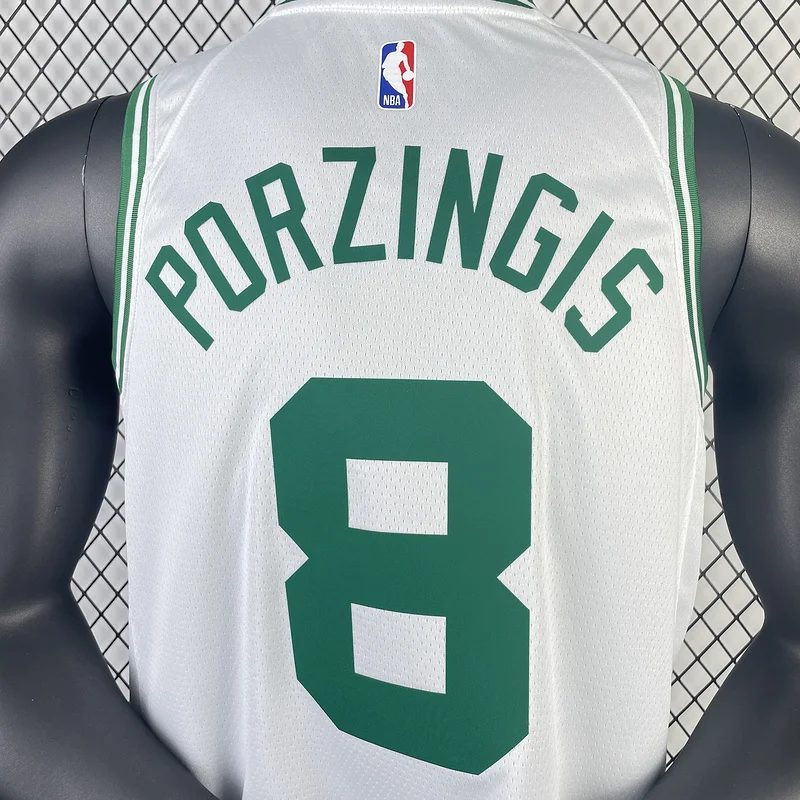 2023 Season NBA Boston Celtics Basketball Jersey White #8 PORZINGIS