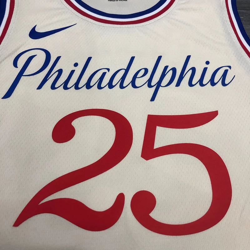 2020 Season NBA Philadelphia 76ers Basketball Jersey city version limited #25 SIMMONS