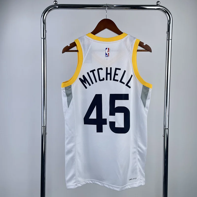 2023 Utah Jazz Basketball Jersey Home White #45 MITCHELL