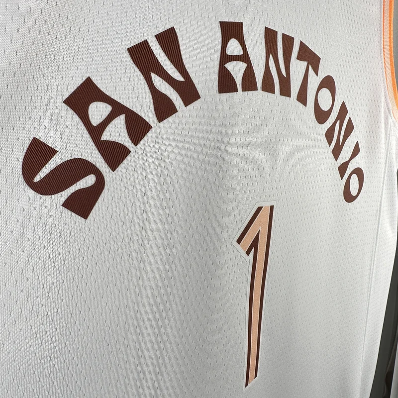 2024 San Antonio Spurs Basketball Jersey city version #1 WEMBANYAMA