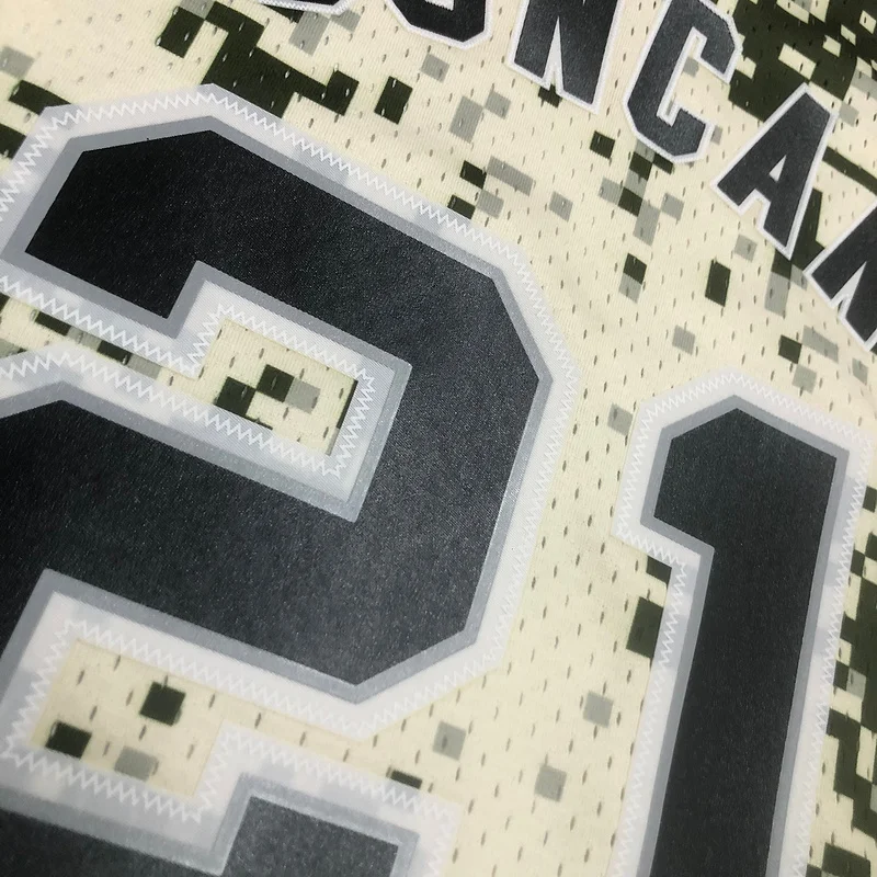 Mitchell Ness Hot Print Retro San Antonio Spurs Basketball Jersey 2013 2014 camouflage #21 DUNCAN