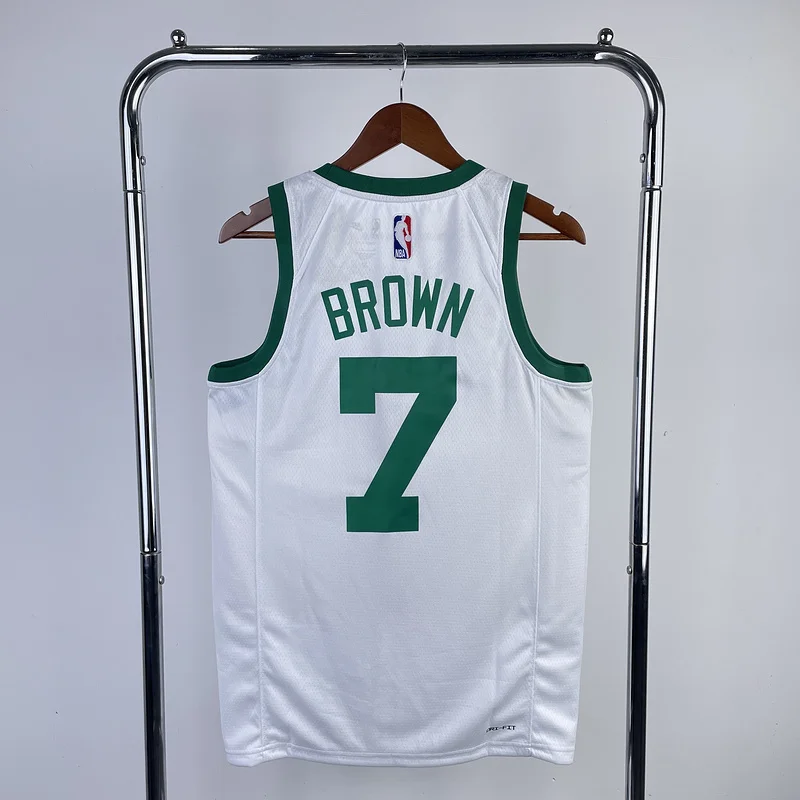 75th anniversary 2022 Season NBA Boston Celtics Basketball Jersey Retro #7 BROWN