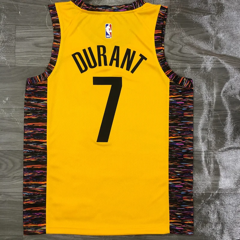 Brooklyn Nets Basketball jersey Commemorative Edition Yellow Camouflage #7 DURANT