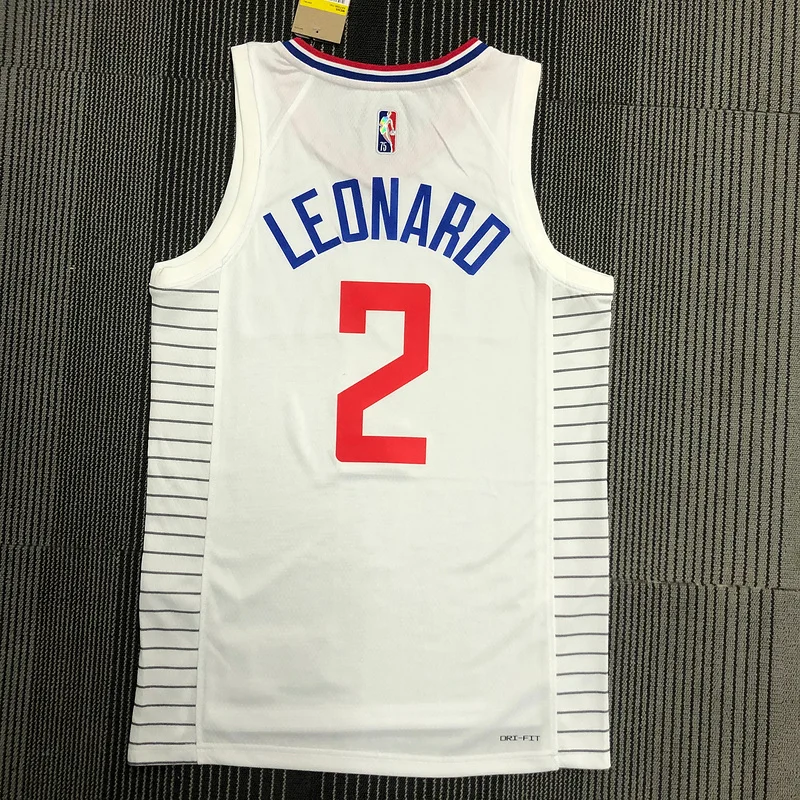 75th anniversary  NBA Los Angeles Clippers Basketball jersey   White  #2   LEONARD