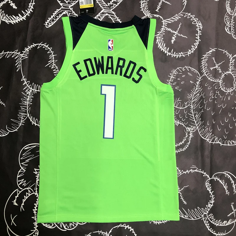 Minnesota Timberwolves Basketball Jersey trapeze #1 EDWARDS