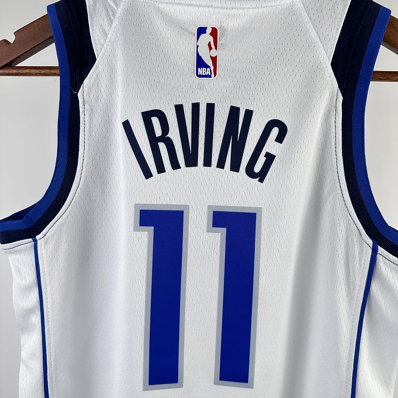 Youth kids Basketball Jersey Dallas Mavericks White #11 IRVING