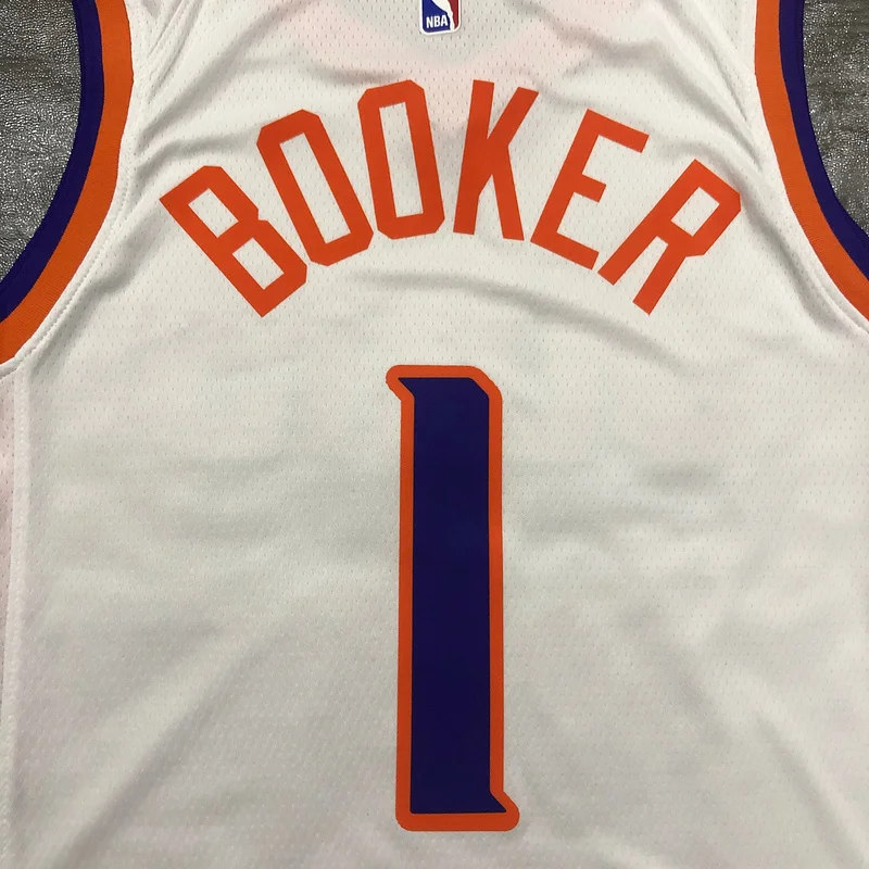 NBA Phoenix Suns Basketball jersey White #1 BOOKER